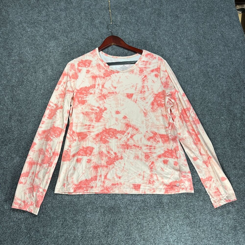 Hang Ten Top Womens XL Stretch Knit Pullover Long Sleeve UV Protection Swim Surf